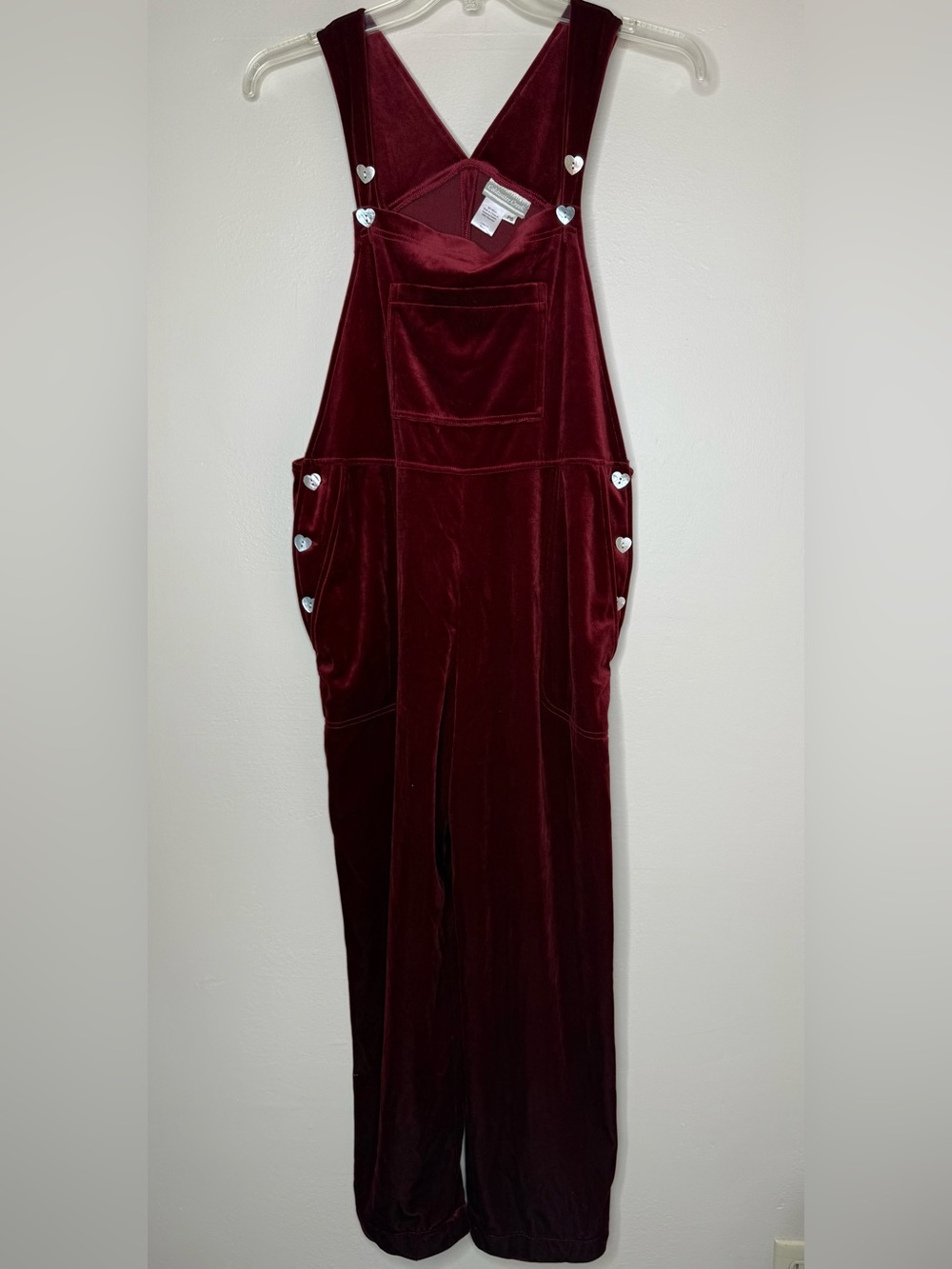 Coldwater Creek Velour Overalls Jumpsuit Burgundy Country Indie 90s Size PS